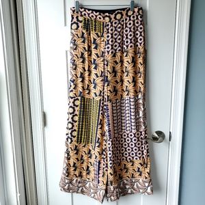 Beatrice b Italia Women's Floral Wide Leg High Waist Trousers Size 4